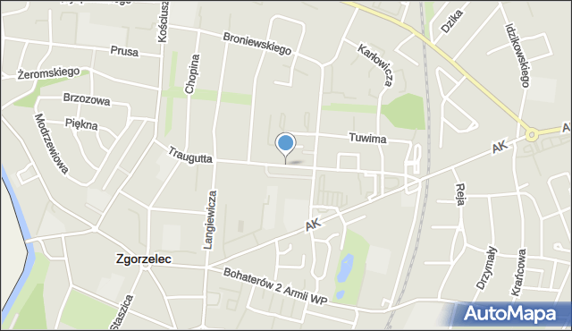 Zgorzelec, Traugutta Romualda, gen., mapa Zgorzelec