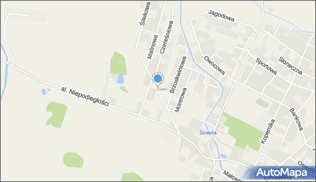 Żórawina, Truskawkowa, mapa Żórawina