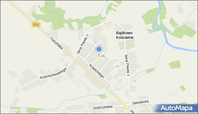 Bądkowo Kościelne, Tuwima Juliana, mapa Bądkowo Kościelne