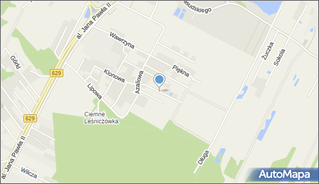 Ciemne gmina Radzymin, Tulipanowca, mapa Ciemne gmina Radzymin