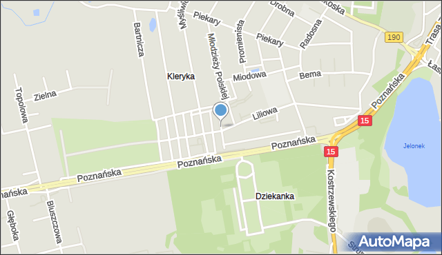 Gniezno, Tulipanowa, mapa Gniezna