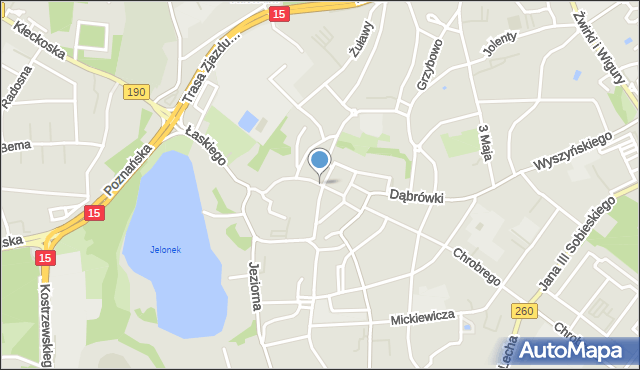 Gniezno, Tumska, mapa Gniezna