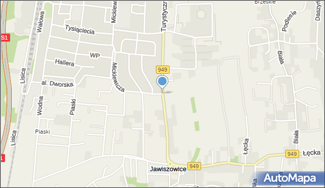 Jawiszowice, Turystyczna, mapa Jawiszowice