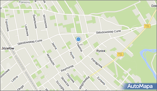 Józefów powiat otwocki, Tuwima Juliana, mapa Józefów powiat otwocki