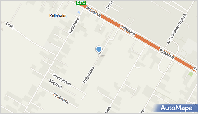 Kalinówka gmina Głusk, Tulipanowa, mapa Kalinówka gmina Głusk