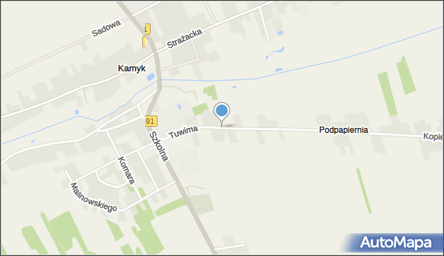 Kamyk gmina Kłobuck, Tuwima Juliana, mapa Kamyk gmina Kłobuck