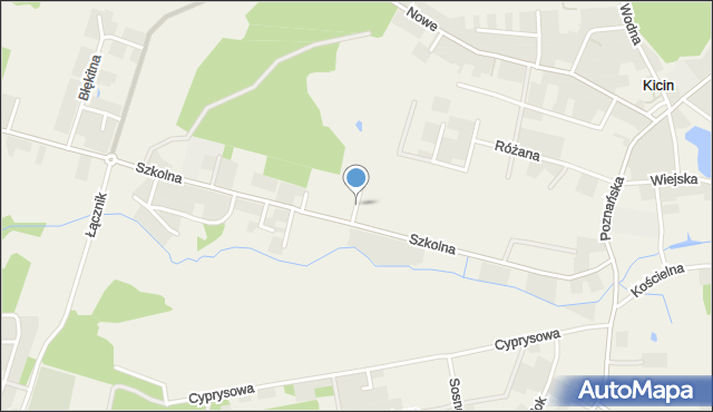 Kicin gmina Czerwonak, Tulipanowa, mapa Kicin gmina Czerwonak