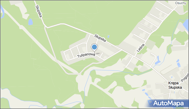 Krępa Słupska, Tulipanowa, mapa Krępa Słupska