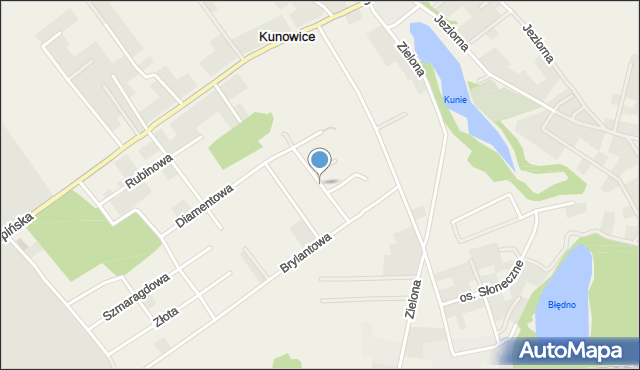 Kunowice, Turkusowa, mapa Kunowice