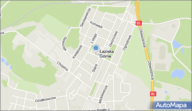 Łaziska Górne, Tulipanów, mapa Łaziska Górne