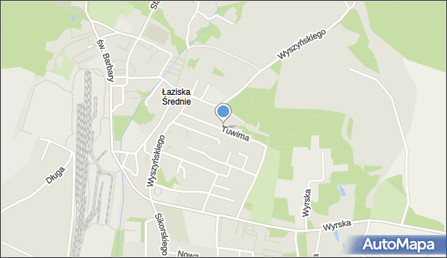 Łaziska Górne, Tuwima Juliana, mapa Łaziska Górne