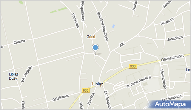 Libiąż, Tuwima Juliana, mapa Libiąż