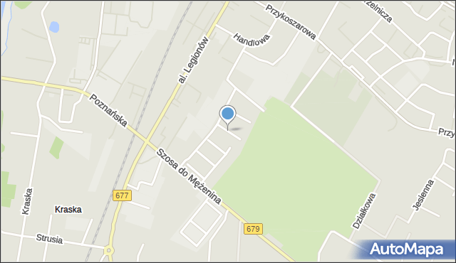 Łomża, Turkusowa, mapa Łomży