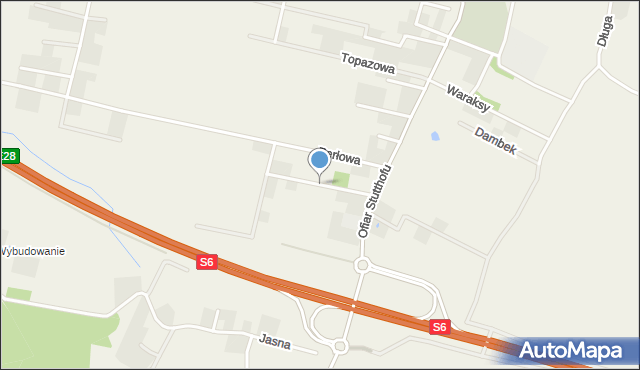 Luzino, Turkusowa, mapa Luzino