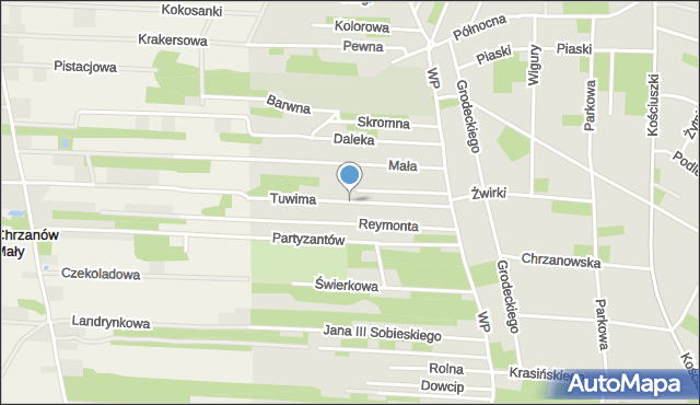 Milanówek, Tuwima Juliana, mapa Milanówek