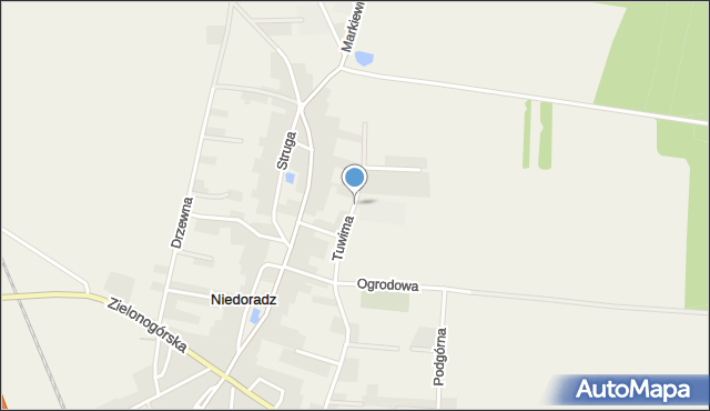 Niedoradz, Tuwima Juliana, mapa Niedoradz
