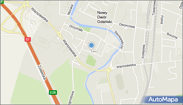 Nowy Dwór Gdański, Tuwima Juliana, mapa Nowy Dwór Gdański