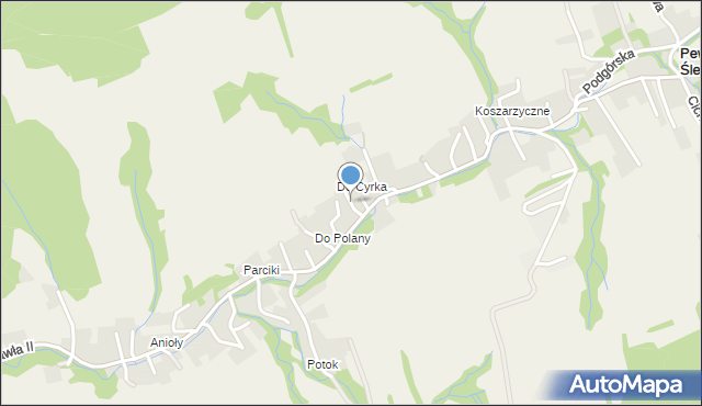 Pewel Ślemieńska, Tulipanowa, mapa Pewel Ślemieńska