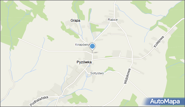 Pyzówka, Turystyczna, mapa Pyzówka