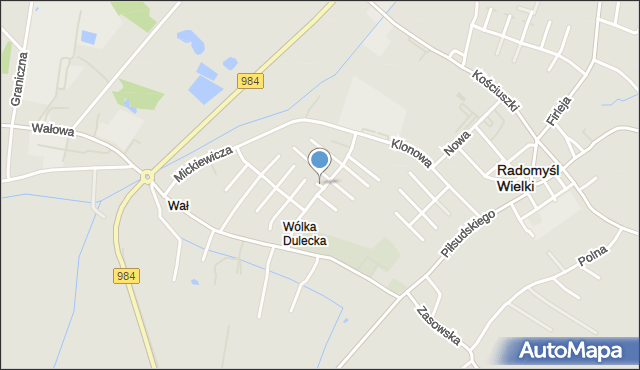 Radomyśl Wielki, Tuwima Juliana, mapa Radomyśl Wielki