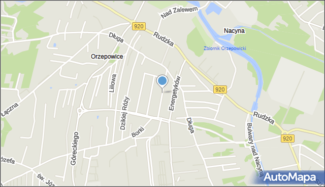 Rybnik, Tulipanów, mapa Rybnika