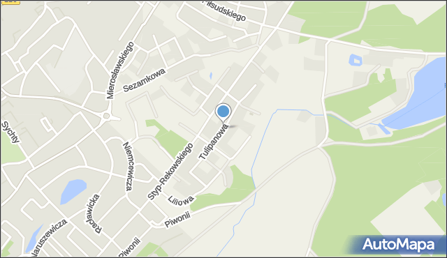 Rzepnica, Tulipanowa, mapa Rzepnica