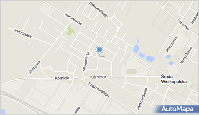 Środa Wielkopolska, Tuwima Juliana, mapa Środa Wielkopolska