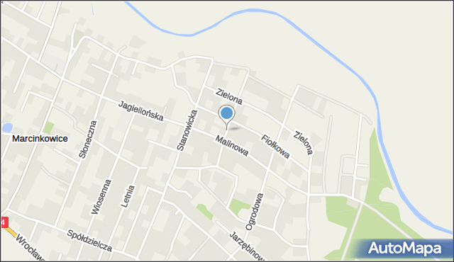 Stanowice gmina Oława, Tulipanów, mapa Stanowice gmina Oława