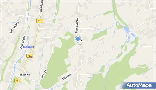 Sułkowice gmina Andrychów, Turystyczna, mapa Sułkowice gmina Andrychów