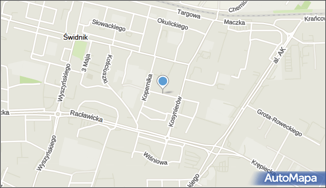 Świdnik, Turystyczna, mapa Świdnika
