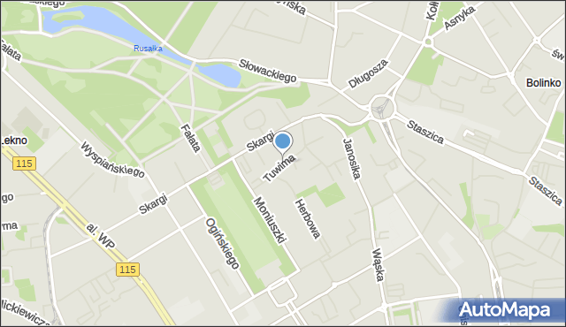 Szczecin, Tuwima Juliana, mapa Szczecina