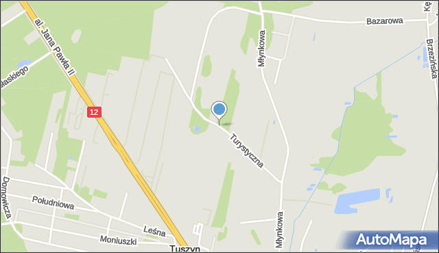 Tuszyn powiat łódzki wschodni, Turystyczna, mapa Tuszyn powiat łódzki wschodni