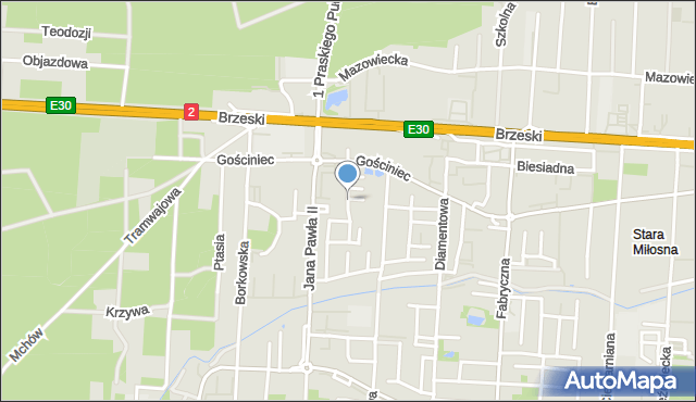 Warszawa, Turkusowa, mapa Warszawy