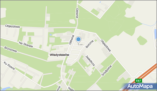Władysławów gmina Żabia Wola, Tulipanowa, mapa Władysławów gmina Żabia Wola