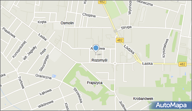 Zduńska Wola, Tulipanowa, mapa Zduńska Wola