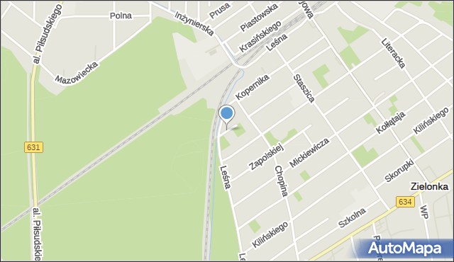 Zielonka powiat wołomiński, Tuwima Juliana, mapa Zielonka powiat wołomiński