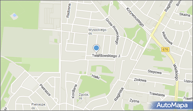 Białystok, Twardowskiego Jana, ks., mapa Białegostoku