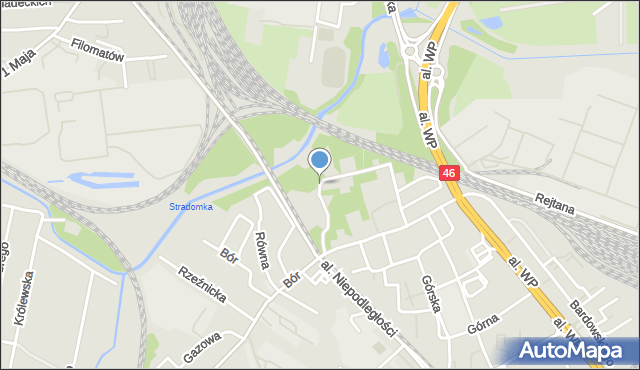 Częstochowa, Twarda, mapa Częstochowy