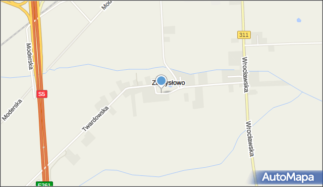 Zamysłowo, Twardowska, mapa Zamysłowo