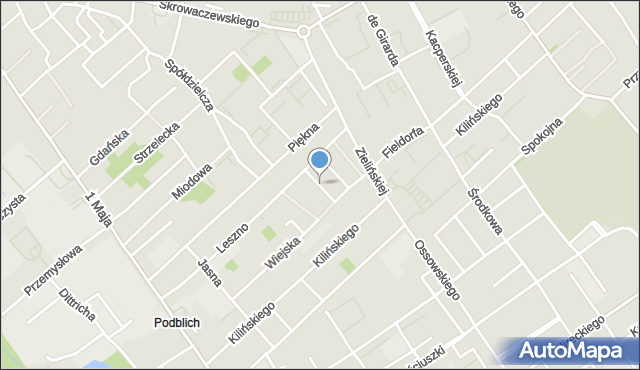 Żyrardów, Twardowskiej Jadwigi, dh., mapa Żyrardów
