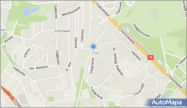 Chorzów, Tysiąclecia, mapa Chorzów