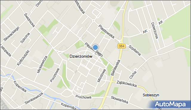 Dzierżoniów, Tylna, mapa Dzierżoniów