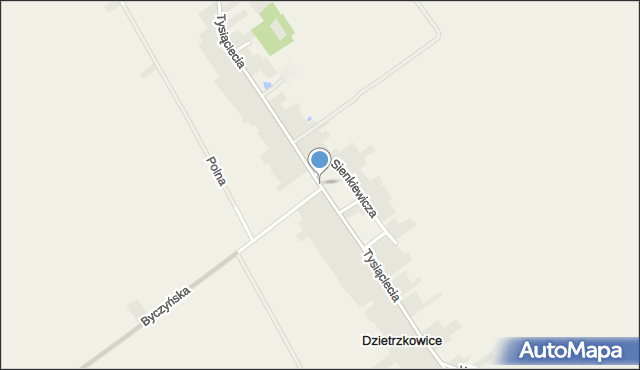 Dzietrzkowice, Tysiąclecia, mapa Dzietrzkowice