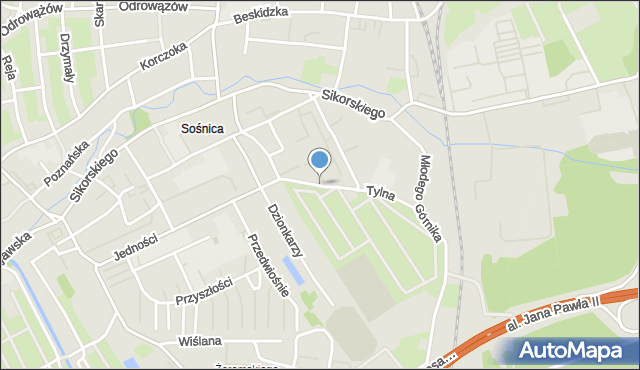 Gliwice, Tylna, mapa Gliwic