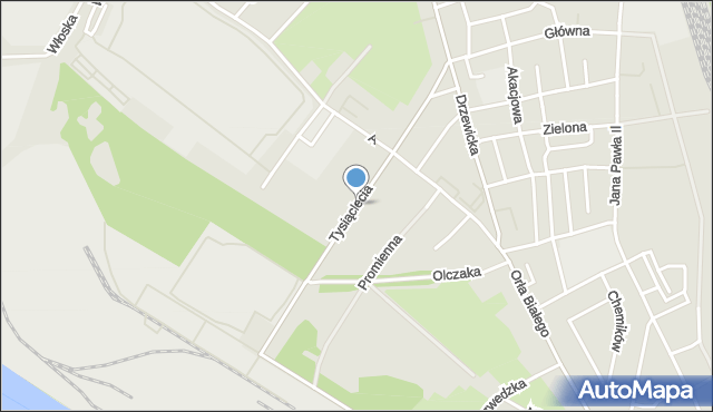 Kostrzyn nad Odrą, Tysiąclecia, mapa Kostrzyn nad Odrą