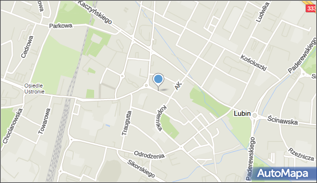 Lubin, Tysiąclecia, mapa Lubin