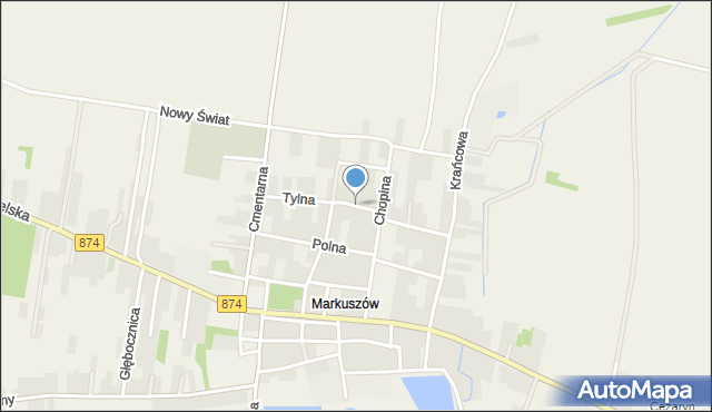 Markuszów, Tylna, mapa Markuszów