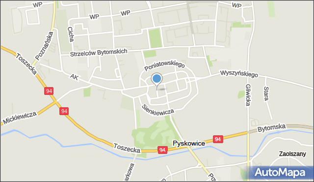 Pyskowice powiat gliwicki, Tylna, mapa Pyskowice powiat gliwicki
