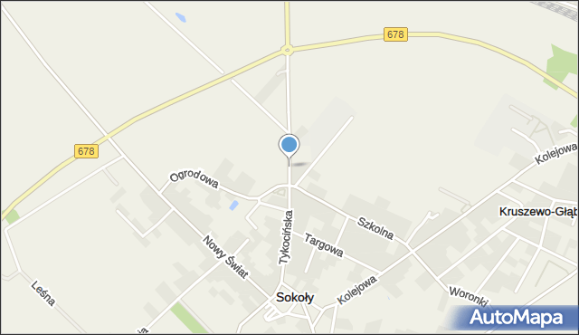 Sokoły powiat wysokomazowiecki, Tykocińska, mapa Sokoły powiat wysokomazowiecki
