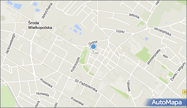 Środa Wielkopolska, Tylna, mapa Środa Wielkopolska